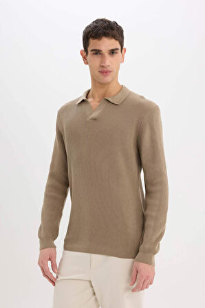 Standart Fit Polo Yaka Triko Kazak