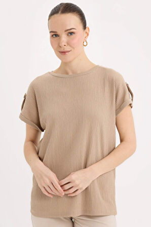 Regular Fit Bisiklet Yaka Casual Kısa Kollu Tişört