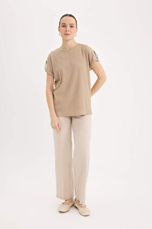 Regular Fit Bisiklet Yaka Casual Kısa Kollu Tişört