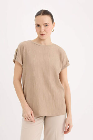 Regular Fit Bisiklet Yaka Casual Kısa Kollu Tişört