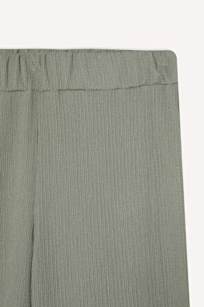 Bürümcük Pantolon Wide Leg Geniş Bol Paça Esnek Belli