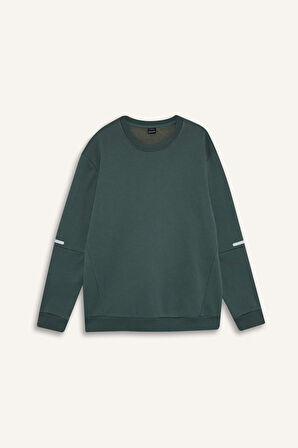DeFactoFit Standart Fit Bisiklet Yaka Kalın Sweatshirt