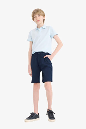 Erkek Çocuk Cepli Basic Düz Gabardin Şort