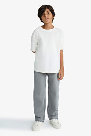 Erkek Çocuk Wide Leg Düz Paça Jean Pantolon