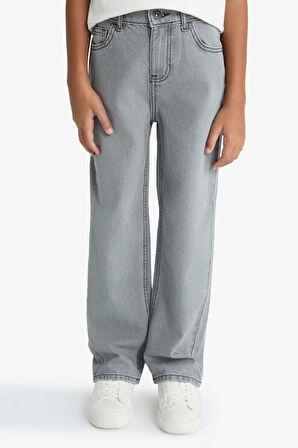Erkek Çocuk Wide Leg Düz Paça Jean Pantolon
