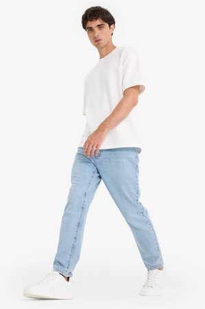 DeFacto %100 Pamuk 90's Slim Fit Dar Kalıp Yüksek Bel Dar Paça Jean Yıkamalı Pantolon E1371AX25AUNM39