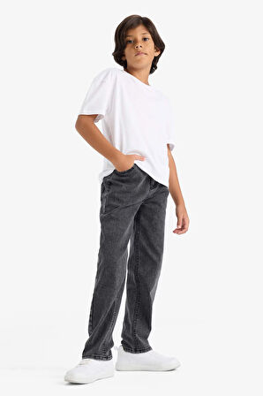 Erkek Çocuk Straight Fit Düz Paça Jean Pantolon