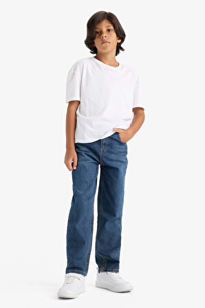 Erkek Çocuk Straight Fit Düz Paça Jean Pantolon