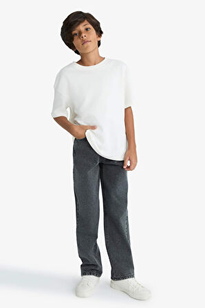 Erkek Çocuk Wide Leg Düz Paça Jean Pantolon
