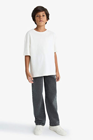 Erkek Çocuk Wide Leg Düz Paça Jean Pantolon