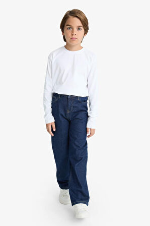 Erkek Çocuk Wide Leg Düz Paça Jean Pantolon