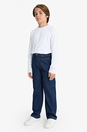 Erkek Çocuk Wide Leg Düz Paça Jean Pantolon