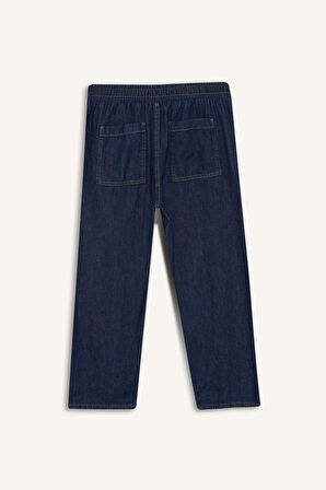 Culotte Beli Lastikli Kısa Paça Bilek Boy Jean Pantolon