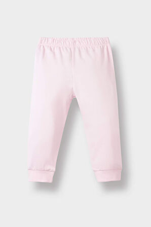 Kız Bebek Tavşan Baskılı Uzun Kollu Penye 2'li Pijama Takımı