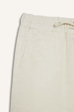 DeFacto Wide Leg Keten Karışımlı Pantolon Yüksek Bel Uzun Boy Geniş Paça E6408AX25SMBG220