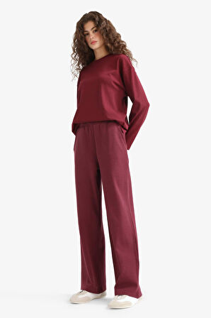 Straight Fit Geniş Bol Paça Basic Düz Cepli Eşofman Altı