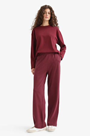 Straight Fit Geniş Bol Paça Basic Düz Cepli Eşofman Altı