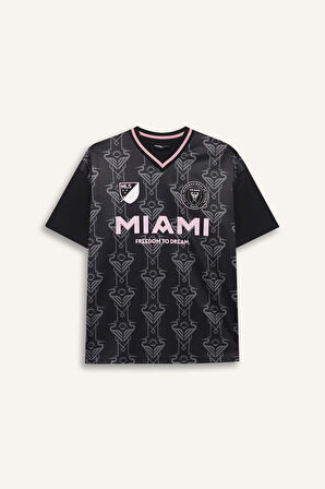 Coool MLS Oversize Geniş Kalıp Baskılı Jakarlı Kısa Kollu Tişört