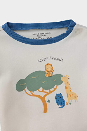 Erkek Bebek 2'li Takım Safari Baskılı Uzun Kollu Tişört Eşofman Altı