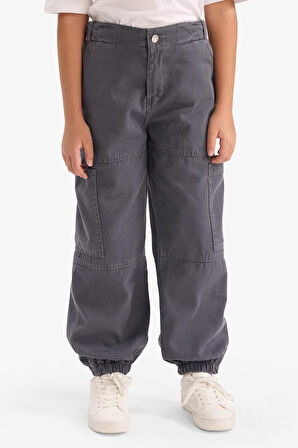 Kız Çocuk Paraşüt Kargo Pamuklu Pantolon