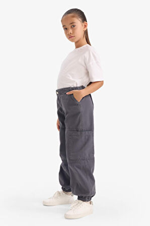 Kız Çocuk Paraşüt Kargo Pamuklu Pantolon