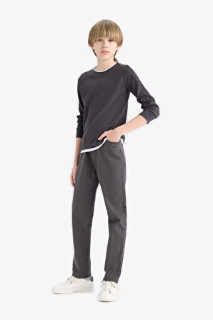 Erkek Çocuk Okula Dönüş Regular Fit Düz Paça Gabardin Pantolon