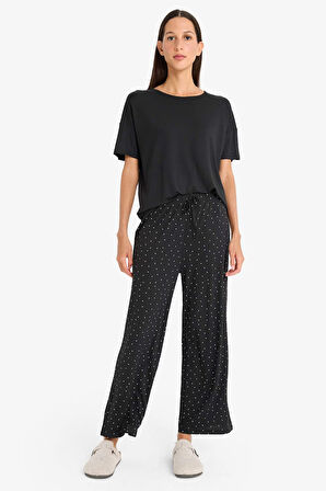 Pijama Takımı Kısa Kollu Pijama Üstü Esnek Belli Uzun Pijama Altı-Fall in Love