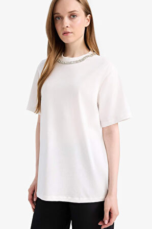 Regular Fit Bisiklet Yaka Kısa Kollu Tunik