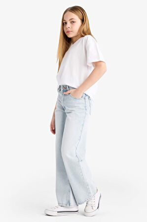 Kız Çocuk Straight Wide Jean Pantolon