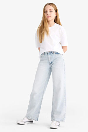 Kız Çocuk Straight Wide Jean Pantolon