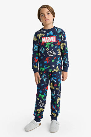Erkek Çocuk Marvel Comics Pijama Takımı Uzun Kollu Üst Uzun Alt