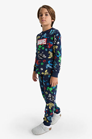 Erkek Çocuk Marvel Comics Pijama Takımı Uzun Kollu Üst Uzun Alt