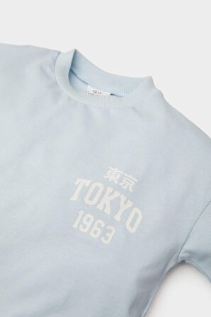 DeFacto Erkek Bebek Bisiklet Yaka Baskılı Kısa Kollu Tişört D7910A525SMBE343