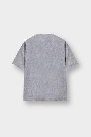 Erkek Bebek Bisiklet Yaka Baskılı Kısa Kollu Tişört