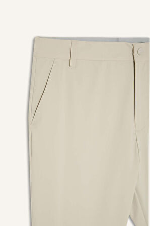 DeFactoFit Slim Fit Dar Kesim Standart Paça Dokuma Pantolon