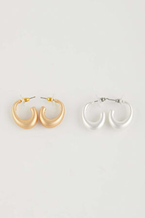 Kadın 2'li Halka Mat Küpe