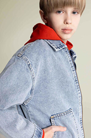 DeFacto Erkek Çocuk Polo Yaka Jean Ceket D6588A825SPNM28
