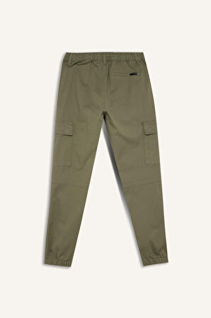 DeFacto Jogger Gabardin Pantolon Beli Lastikli Kargo Cepli Lastikli Paça E1037AX24WNGN425