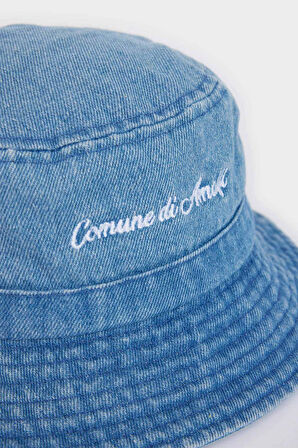 Kadın Nakışlı Bucket Şapka