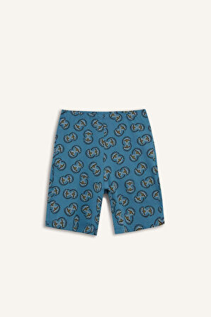 Erkek Çocuk Pijama Takımı Baskılı Kısa Kollu Üst Desenli Şort