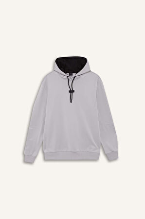 DeFactoFit Standart Fit Kapüşonlu Basic Düz Sporcu Sweatshirt D3736AX24WNGR523