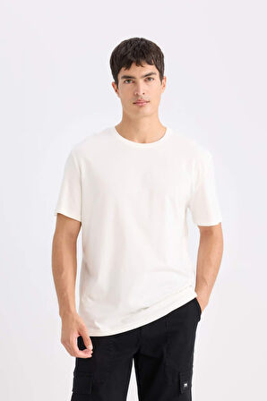DeFacto New Regular Fit Bisiklet Yaka Basic Düz Kısa Kollu Tişört E1091AXNSER98