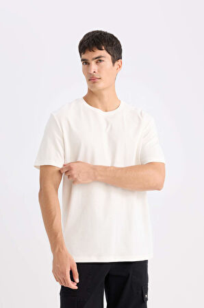 DeFacto New Regular Fit Bisiklet Yaka Basic Düz Kısa Kollu Tişört E1091AXNSER98