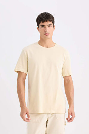 DeFacto New Regular Fit Bisiklet Yaka Basic Düz Kısa Kollu Tişört E1091AXNSER135