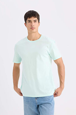 DeFacto New Regular Fit Bisiklet Yaka Basic Düz Kısa Kollu Tişört E1091AXNSTR263