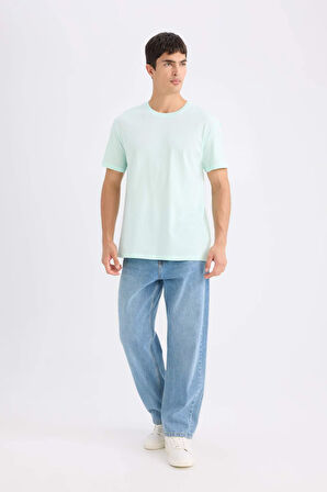 DeFacto New Regular Fit Bisiklet Yaka Basic Düz Kısa Kollu Tişört E1091AXNSTR263