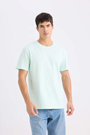 DeFacto New Regular Fit Bisiklet Yaka Basic Düz Kısa Kollu Tişört E1091AXNSTR263