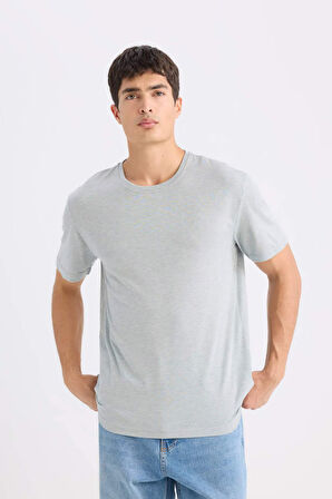 DeFacto New Regular Fit Bisiklet Yaka Basic Düz Kısa Kollu Tişört E1091AXNSGN1150