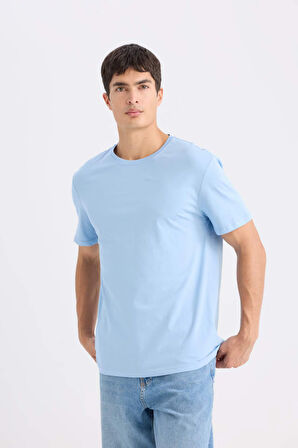 DeFacto New Regular Fit Bisiklet Yaka Basic Düz Kısa Kollu Tişört E1091AXNSBE113