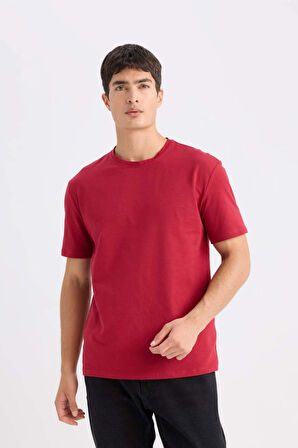 DeFacto New Regular Fit Bisiklet Yaka Basic Düz Kısa Kollu Tişört E1091AXNSBR114